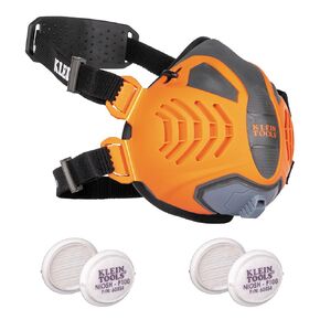 Klein Tools 80180 Reusable P100 Half-Mask Respirator with 4 Replaceable Filters for Dust, Metal Fumes, and Oil Mist, M/L