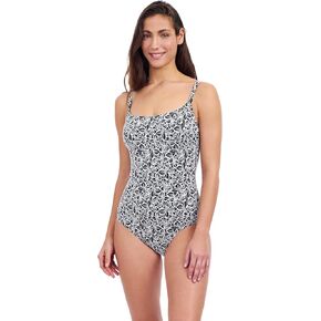 Profile by Gottex Plumeria Textured Stylish & Versatile Leafy Print Women’s D Cup One Piece Bathing Suit Swim Essential