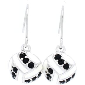 Violet Victoria & Fan Star Volleyball Earrings with Crystals and Enamel