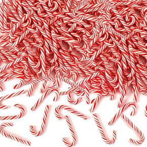 80pcs Mini Christmas Candy Cane for Crafts Fake Plastic Candy Canes Ornaments Decorations Xmas Table Scatters Red and White Candy Vase Filler for Decorations Party