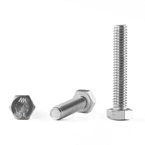 3/8"-16 x 1/2" Hex Head Screw Bolt, 20Pcs Stainless Steel 304 (18-8), Fully Threaded Bolts, Plain Finish