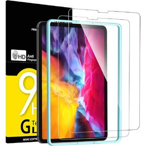 NEW'C [2 Pack Designed for iPad Air 5/4 10.9 Inch (2022/2020), iPad Pro 11 Inch (2022/2021/2020/2018) Screen Protector Tempered Glass, Ultra Resistant (Easy Installation Frame)