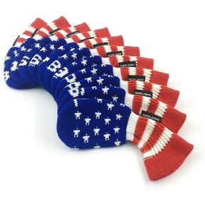HUGELOONG Golf Iron Headcovers USA Flag (3-9,A P S L)-Head Covers with Numbers on Top… in Saudi Arabia