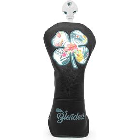 Golf Club Covers Black Lucky Clover Golf Head Covers Driver Covers Fariway Wood Headcover Hybrid Covers Leather Golf Headcover with Number Tag for All Brand