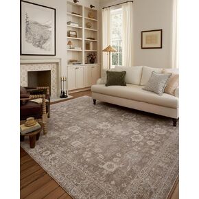 Loloi Chris Loves Julia Louisa Collection LOI-03 Taupe/Ivory 2'-3" x 3'-10", .38" Pile Height, Accent Rug