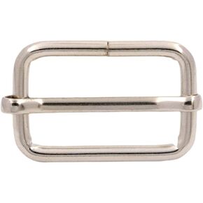 Generic Metal Silvery Rectangle Buckle 1" X 0.6" Inside Size Slider Bar Strap Keeper Pack of 15