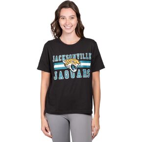 Ultra Game -NFL Jacksonville Jaguars Womenss Distressed Graphics Soft Crew Neck Tee Shirt, Team Color, Large