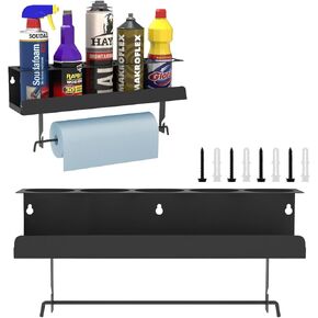 5 Aerosol Spray Can Holder, Spray Bottle Holder Wall Mount, Steel Wall Mount Shelf, Tool Organizer for Garage, Garage Paper Towel Holder，Craft Workspace and Home