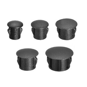 uxcell Nylon Plastic Hole Plug, 200Pcs 0.2"/0.24"/0.31"/0.39"/0.51" 5 Sizes Hole Plugs Panel Flush Type Knockout Locking Plugs for Furniture Cabinet Insert End Caps, Grey