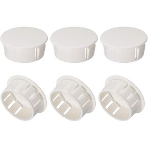 uxcell 6pcs Mounting 25mm X 11mm White Nylon Round Snap Panel Locking Hole Plugs Cover