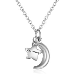 Moon Star Cremation Jewelry For Human Ashes Stainless Steel Memorial Urn Necklace Keepsake Sympathy For Women Mom