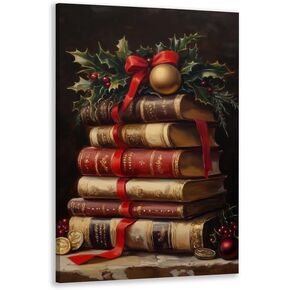 Vintage Christmas Canvas Wall Art Christmas Pine Tree Poster Prints Farm House Rustic Holiday Winter Xmas Wall Decor Bedroom Living Room 8x12inch Unframed