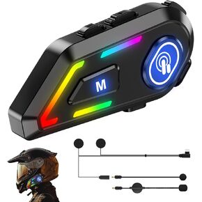 Motorcycle Bluetooth Headset, Motorcycle Helmets Headphone with Noise Cancellation Wireless Bluetooth Headsets, Auto Answer and Voice Control,IPX5 Waterproof,Compatible with All Helmets