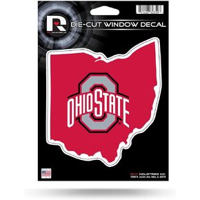 Rico Industries NCAA Ohio State Buckeyes State Shape 5" x 7" Vinyl Die-Cut Decal - Car/Truck/Home Accessory