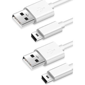 (2 Pack) Mini USB Charger and Data Cable for Texas Instruments Calculators TI-84 Plus CE Graphing Calculator, TI-Nspire CX/CX CAS, TI-84 Plus CE Color/C Silver, TI 89 Titanium (White)