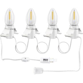 Christmas Village Lights with 10 LED Warm-White Bulb,Decoration for Christmas Village Houses,Halloween Holiday,C7 Christmas Village Light Cord