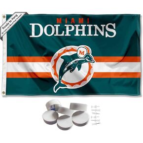 Miami Dolphins Throwback Retro Vintage Banner and Tapestry Wall Tack Pads