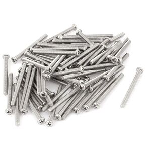 uxcell M4 x 45mm 304 Stainless Steel Cross head Phillips Pan Head Screws Bolt 60pcs