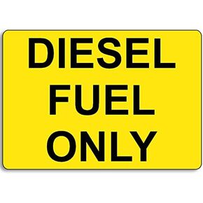 YELLOW Diesel Fuel Only Sticker (gas gasoline use bio safety vinyl decal for vehicle car truck rv (3 x 5 inch)
