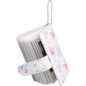 28 Pockets Mini Photo Album Compatible with Fujifilm Instax Films - for Instax Mini 12 99 70 7s 8 8+ 9 11 40 50s SE 90 Mini Photo Album with Keychain - Butterfly