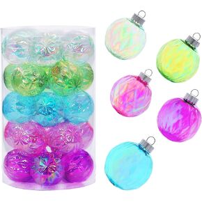MOONET 25Pcs 2.64in Christmas Decoration Balls Shatterproof Colored Transparent Ball for Festival Wedding Home Party Decors Xmas Tree Hanging in Kuwait
