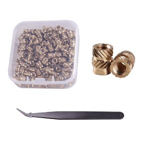 M3 Threaded Inserts 150 Pcs M3*5.7 * 4.6 mm Brass Heat Set Insert Metric Knurled Nuts for Plastic Parts and 3D Printing Components