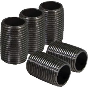 Everflow Supplies NPBL3812-5 Black Nipple Pipe, 3/8" x 12",