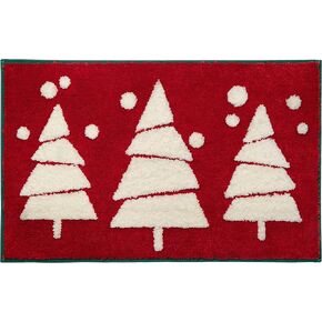 RORA Christmas Bathroom Decor Red Bathroom Rugs for Cute Bath Mat Non-Slip Funny Bath Rug Plush Water Absorbent Washable,20"x32"