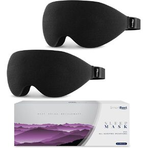 Sleep Mask for Women & Men [2 Pack] Eye Masks for Sleep, Ultra Lightweight Sleeping Mask for Side Sleepers, 100% Blackout Eye Covers