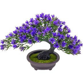 Artificial Bonsai Tree Juniper Faux Plants Indoor Small Fake Plants Decor with Pots for Home Table Office Desk Bathroom Shelf Bedroom Living Room Farmhouse Zen Garden Room Decorations