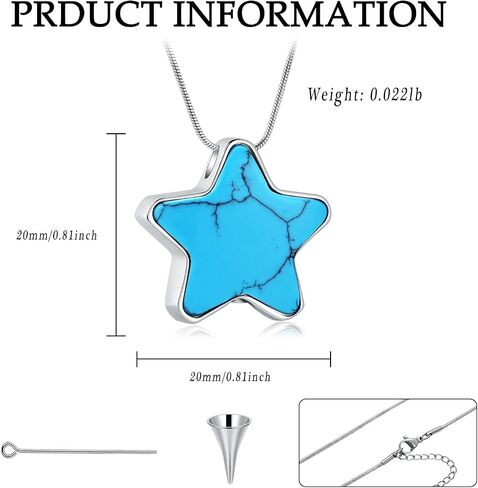 Teardrop with Turquoise Water Drop Stainless Steel Urn Pendant Necklace Cremation Jewelry Gifts for Women and Girls Memorial Keepsake Ashes Holder Jewelry in Saudi Arabia