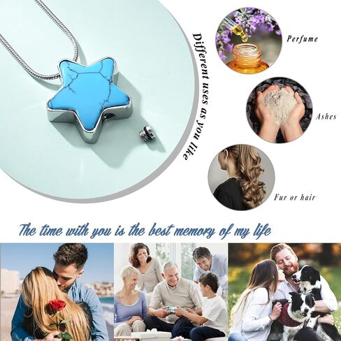 Teardrop with Turquoise Water Drop Stainless Steel Urn Pendant Necklace Cremation Jewelry Gifts for Women and Girls Memorial Keepsake Ashes Holder Jewelry in Saudi Arabia