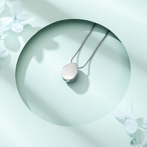 دمعة مع قطرة الماء الفيروزية الفولاذ المقاوم للصدأ جرة قلادة قلادة مجوهرات الحرق هدايا للنساء والفتيات تذكارية تذكار رماد حامل مجوهرات in Kuwait