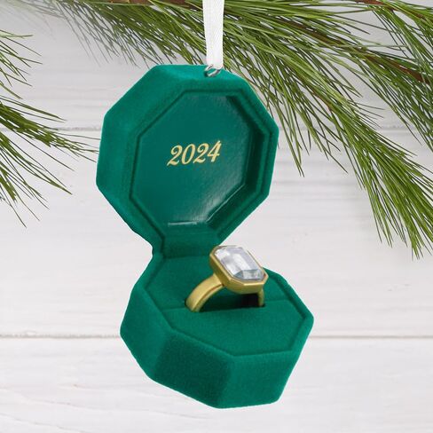 Hallmark Engagement Ring in Green Box 2024 Christmas Ornament in Saudi Arabia