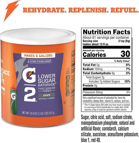 Gatorade Thirst Quencher Powder, G2 Low Calorie, Grape, 19.4 Ounce (Pack of 3) in Saudi Arabia