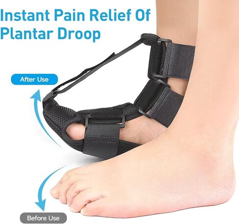 Night Splint for Plantar Fasciitis For Women Men, Achilles Tendonitis Brace with A Pair Plantar Fasciitis Compression Socks, Adjustable Orthopedic Foot Drop Brace for Foot Pain Relief, M in Saudi Arabia