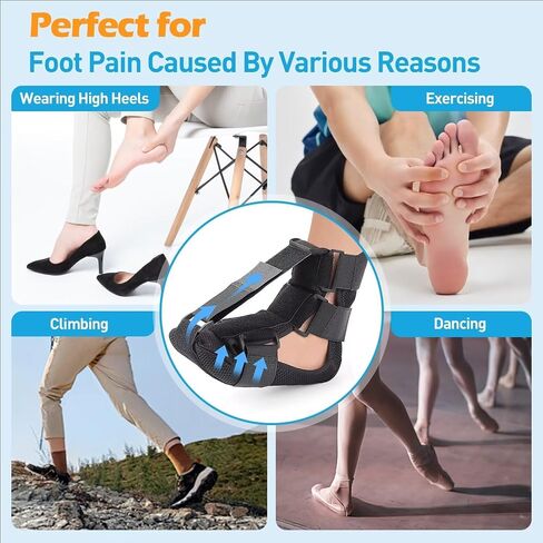 Night Splint for Plantar Fasciitis For Women Men, Achilles Tendonitis Brace with A Pair Plantar Fasciitis Compression Socks, Adjustable Orthopedic Foot Drop Brace for Foot Pain Relief, M in Saudi Arabia