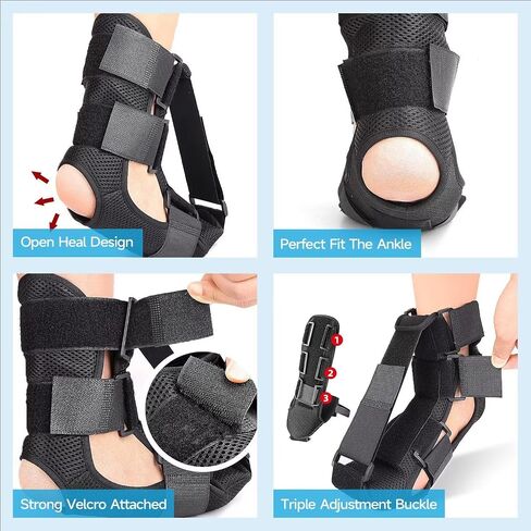 Night Splint for Plantar Fasciitis For Women Men, Achilles Tendonitis Brace with A Pair Plantar Fasciitis Compression Socks, Adjustable Orthopedic Foot Drop Brace for Foot Pain Relief, M in Saudi Arabia