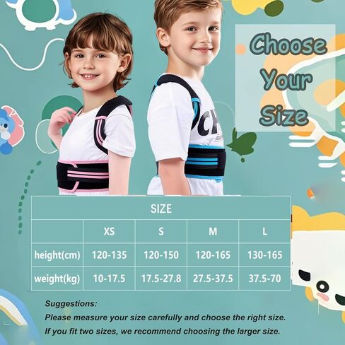 Posture Corrector For Kids - Back Brace Posture Corrector, Spine Corrector - Adjustable Upper Back Posture Brace, Prvent Children Humpback (Blue, XS) in Saudi Arabia