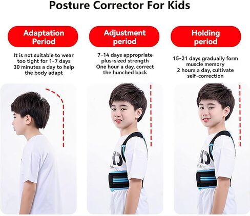 Posture Corrector For Kids - Back Brace Posture Corrector, Spine Corrector - Adjustable Upper Back Posture Brace, Prvent Children Humpback (Blue, XS) in Saudi Arabia