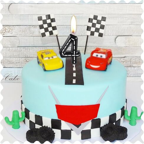ZHIHUI Birthday Candle Construction Themed Birthday Party Decoration, Yellow and Black Striped Happy Birthday Cake Candle, Boys Girls Kids Birthday Cake Topper Reunions Theme Party Supplies (Number 3) in Saudi Arabia