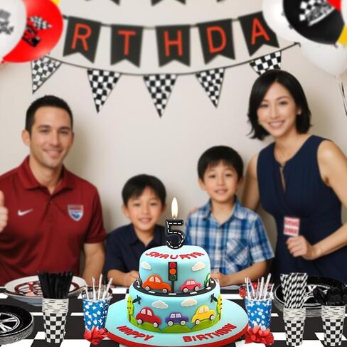 ZHIHUI Birthday Candle Construction Themed Birthday Party Decoration, Yellow and Black Striped Happy Birthday Cake Candle, Boys Girls Kids Birthday Cake Topper Reunions Theme Party Supplies (Number 3) in Saudi Arabia