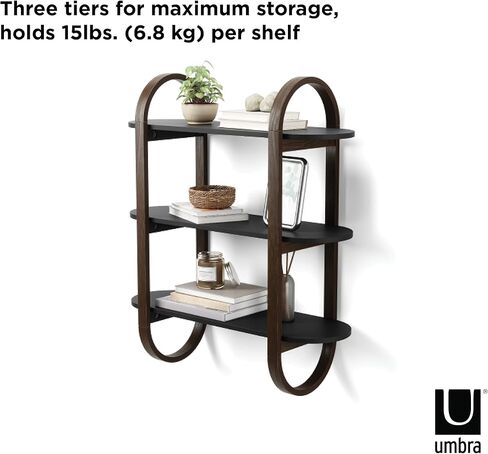 Umbra Bellwood Wall Shelf Black/Walnut in Saudi Arabia