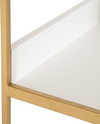 Kate and Laurel Hylton Modern Glam 3-Tier Floating Wall Shelf, 18 x 7 x 28, White and Gold, Charming Tiered Shelving with Three Levels for Display and Storage in Saudi Arabia