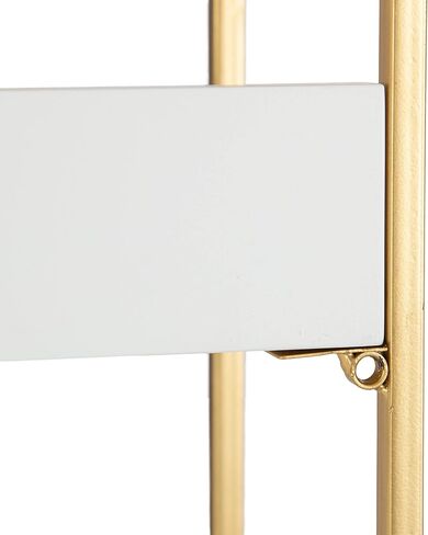Kate and Laurel Hylton Modern Glam 3-Tier Floating Wall Shelf, 18 x 7 x 28, White and Gold, Charming Tiered Shelving with Three Levels for Display and Storage in Saudi Arabia
