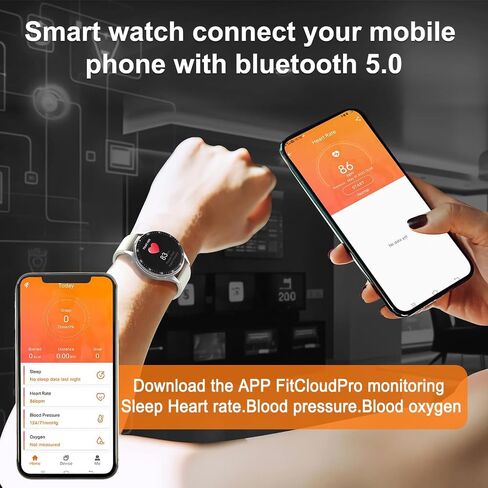 VOVOAEWACH Smart Watch with Earbuds, 1.32 Inch Round Fitness Watch X7, 2 in 1 Bluetooth Watch with Step,Calories,Sleep Monitor,Heart Rate Blood Pressu-re Monitor for iOS & Android in Saudi Arabia