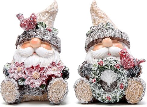 Hodao 2 PCS Christmas Santa Decorations Xmas Santa Figurines Decor Handmade Woodcut Christmas Santa Figurines for Xmas Decor Gift - Christmas Party Home Santa Decorations (Brown) in Kuwait