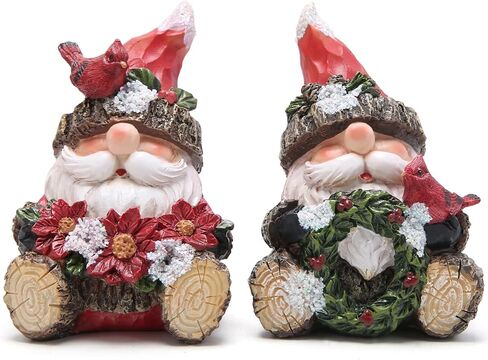 Hodao 2 PCS Christmas Santa Decorations Xmas Santa Figurines Decor Handmade Woodcut Christmas Santa Figurines for Xmas Decor Gift - Christmas Party Home Santa Decorations (Brown) in Kuwait