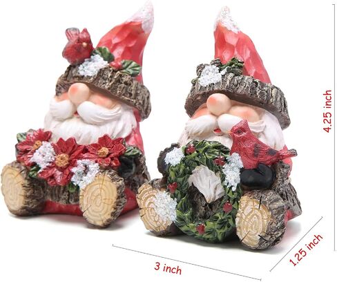 Hodao 2 PCS Christmas Santa Decorations Xmas Santa Figurines Decor Handmade Woodcut Christmas Santa Figurines for Xmas Decor Gift - Christmas Party Home Santa Decorations (Brown) in Kuwait