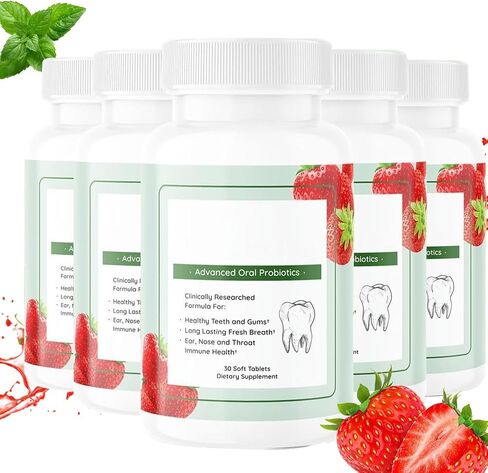 Teeth Health,Dental Formula,3.5 Billion Advanced Oral Tablets for Mouth Bad Breath,30 Tablets丨1 Month Supply (5Packs) in Saudi Arabia
